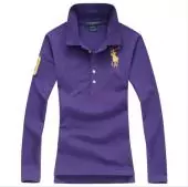 new polo ralph lauren t-shirt manches longues pour femmes purple